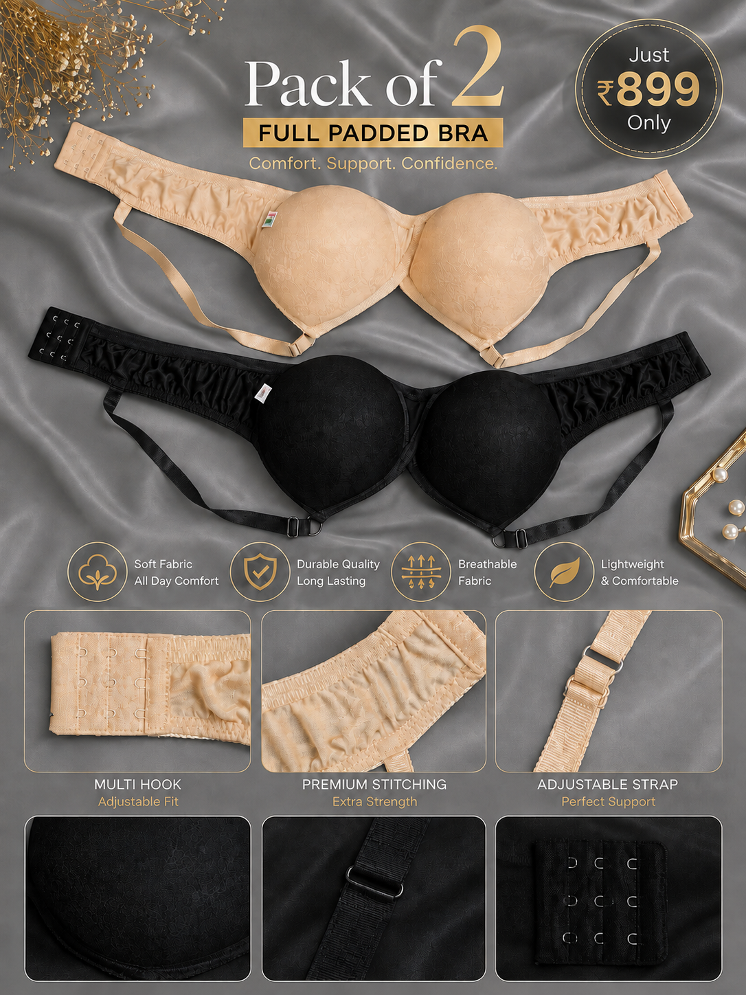 Pack off 2 Paded Bra Deal ✨