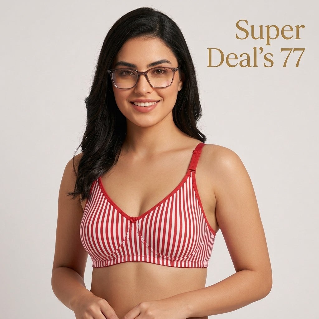 Pack of 5 Cotton Bra – Rs. 999  🌈